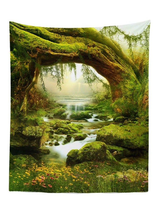 Llamazing Forest Landscape Home Decor - Living Room & Bedroom Magic Tapestry (Sunlight&Creek, 60''L51''W) - Image 2